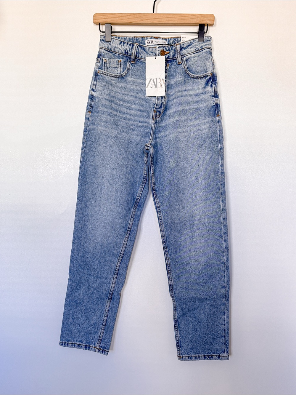 ZARA NEW WOMAN SS23 LIGHT-BLUE Z1975 MOM FIT HIGH-WAIST JEANS 7223/023/163/15 - Picture 2 of 8